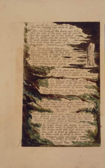 Tavola 7 da The Song of Los, copia B, nella collezione della Biblioteca del Congresso da William Blake